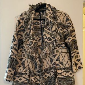 Aztec Print Sweater Cardigan